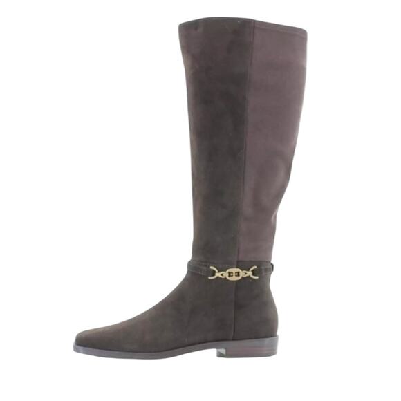 NWOT Sam Edelman Clive Embellished Two Tone Brown Riding Boot - Sz 8 - Picture 1 of 6